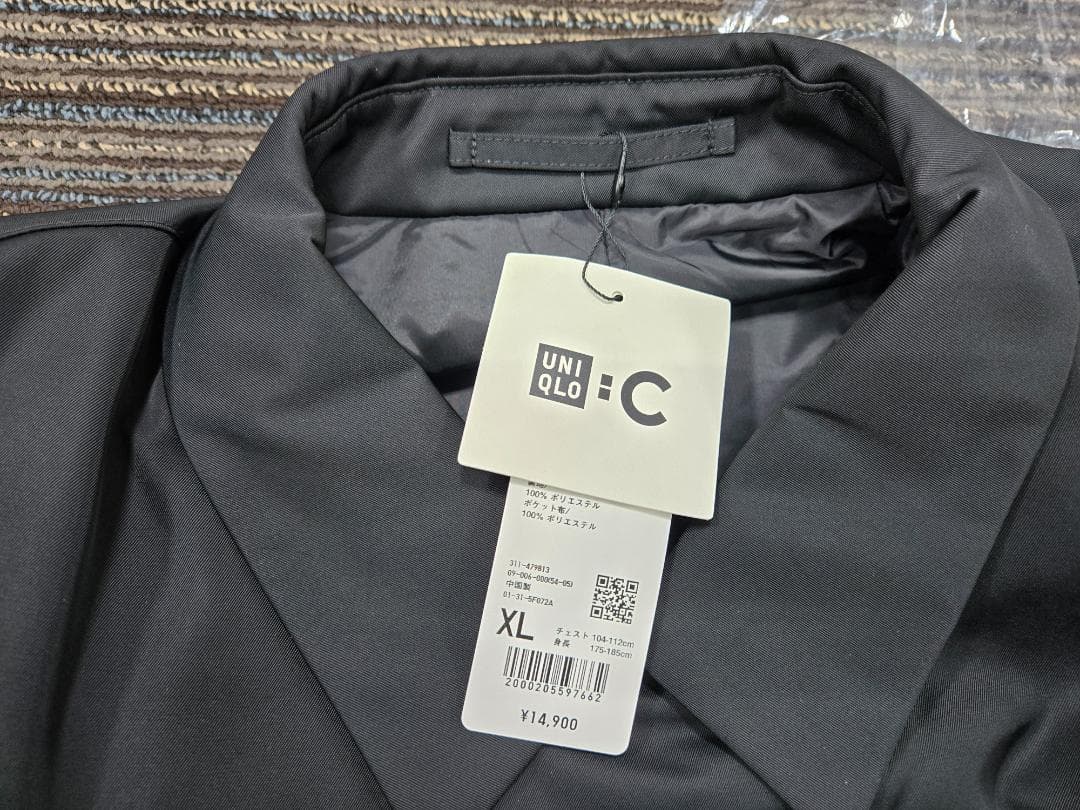 ユニクロC パフテックハーフコート XL ブラック