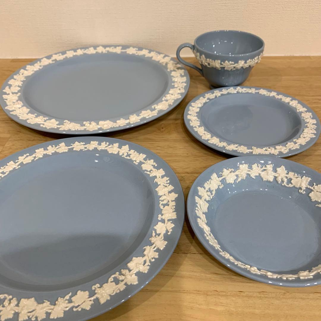 希少 ウェッジウッド クイーンズウェア クリーム ラベンダー 5点