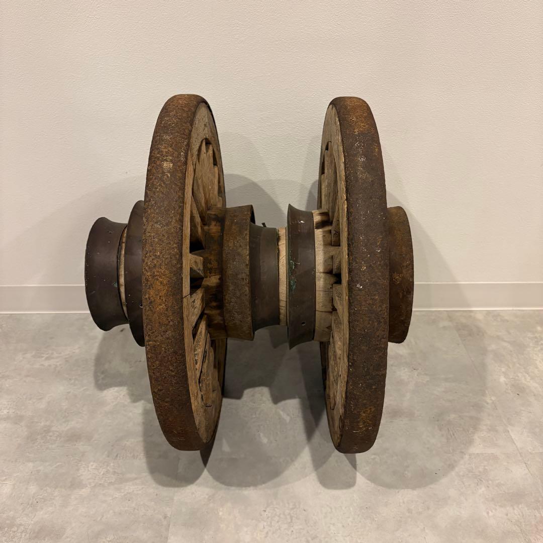 大八車　荷車　車輪　アンティーク