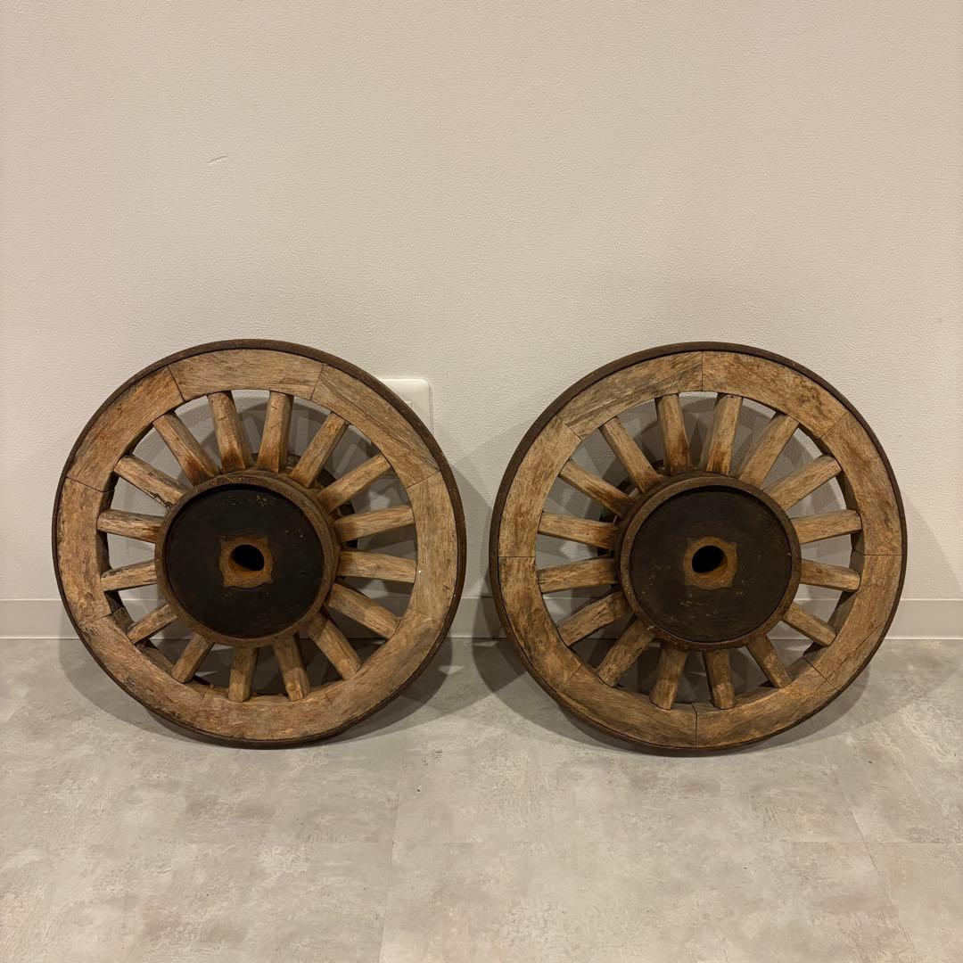 大八車　荷車　車輪　アンティーク