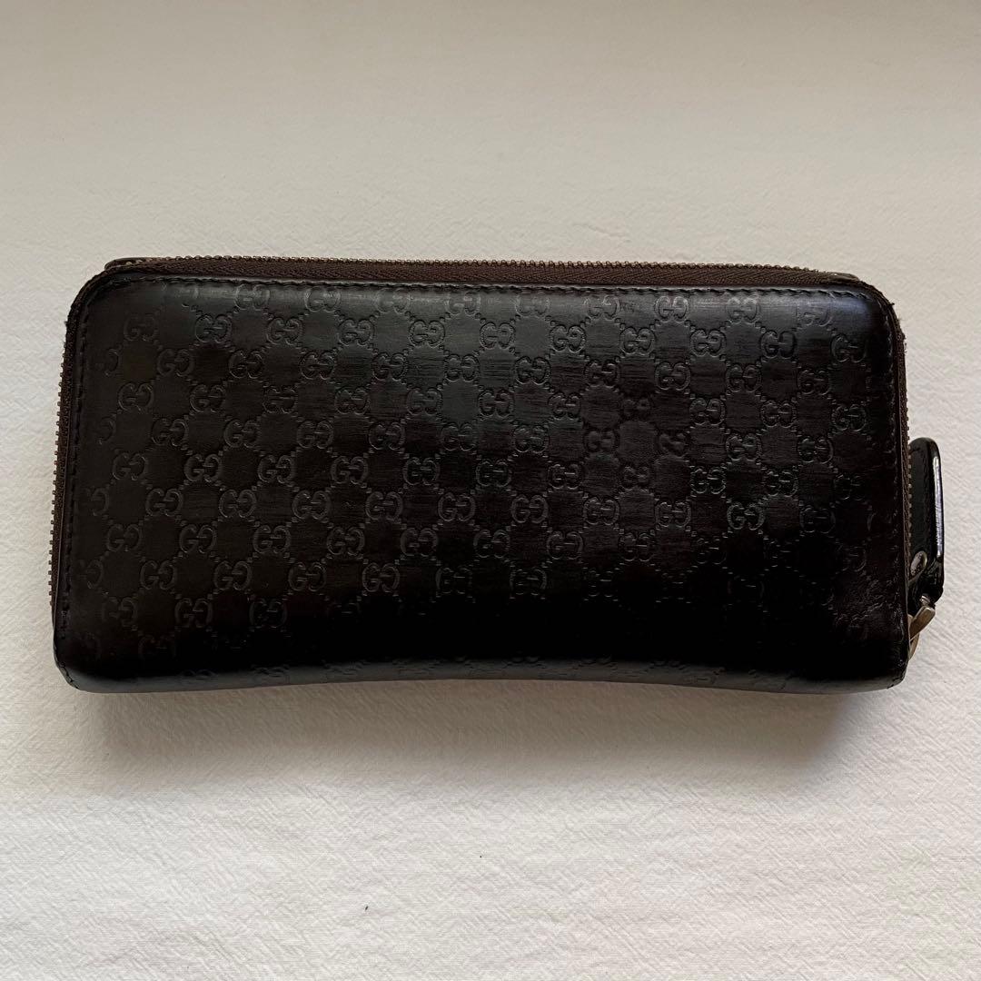 グッチ　GUCCI 財布　長財布　マイクロGG ラウンドファスナー　1124-⑤