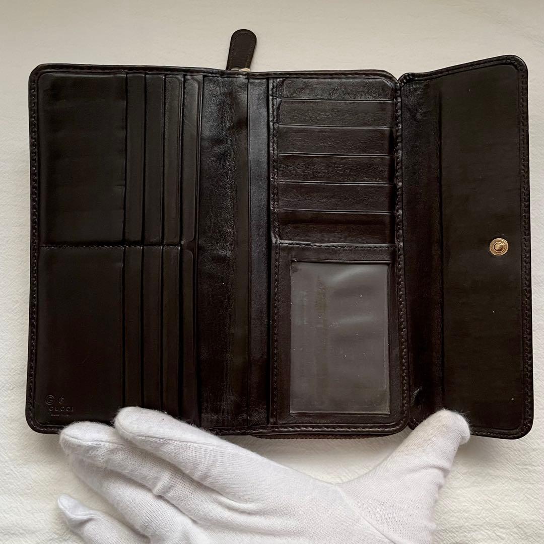 グッチ　GUCCI 財布　長財布　マイクロGG ラウンドファスナー　1124-⑤