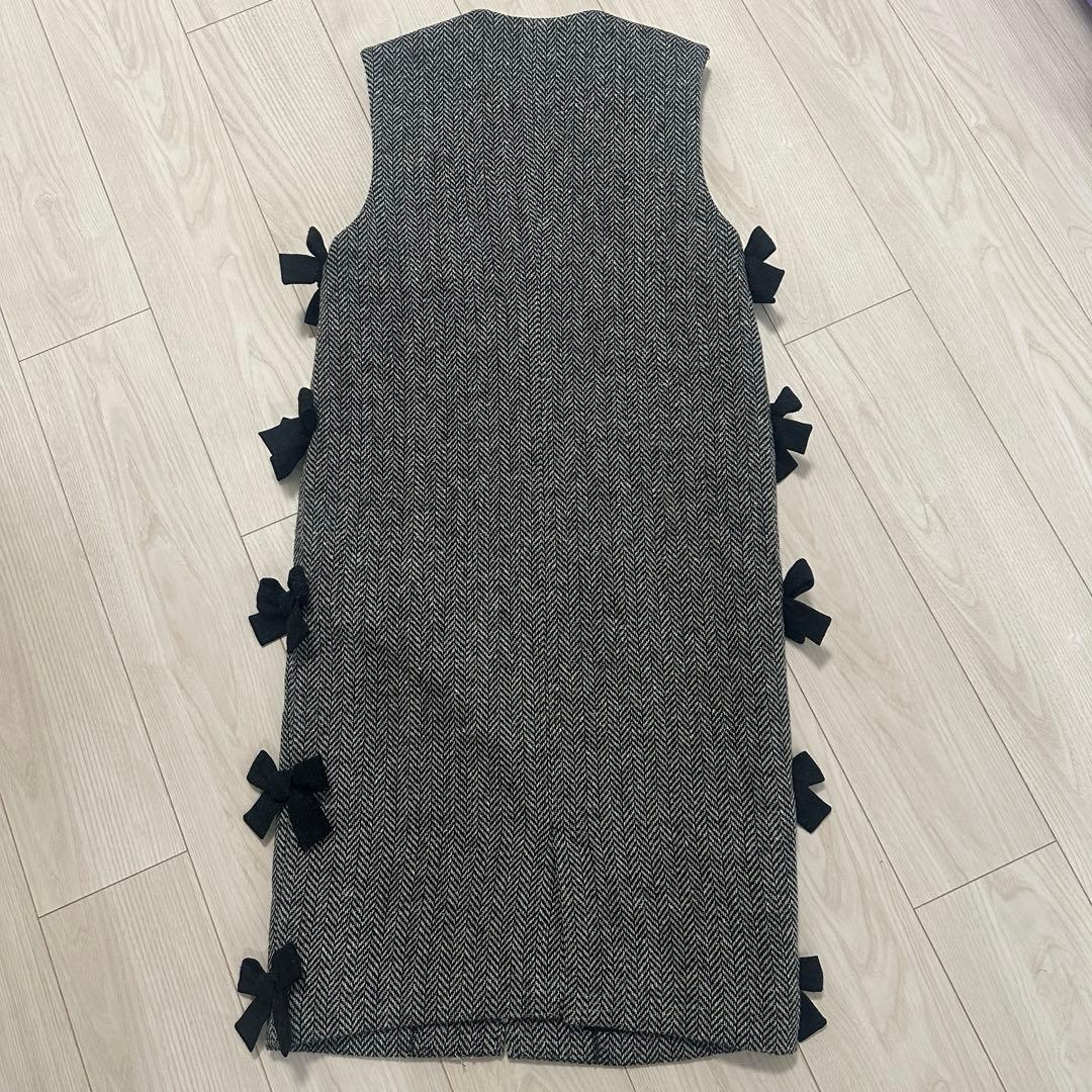 SEVENTEN セブンテン　サイドリボンジレワンピース Sサイズ