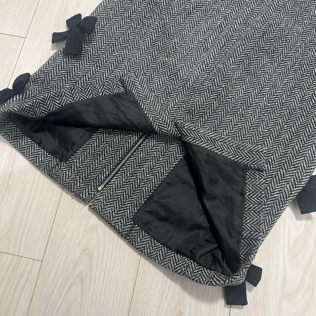 SEVENTEN セブンテン　サイドリボンジレワンピース Sサイズ