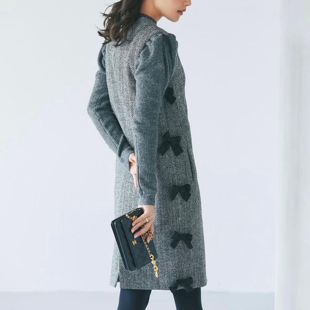 SEVENTEN セブンテン　サイドリボンジレワンピース Sサイズ