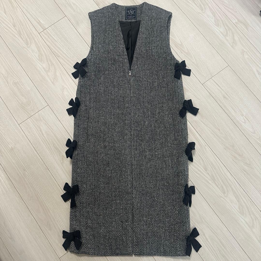 SEVENTEN セブンテン　サイドリボンジレワンピース Sサイズ