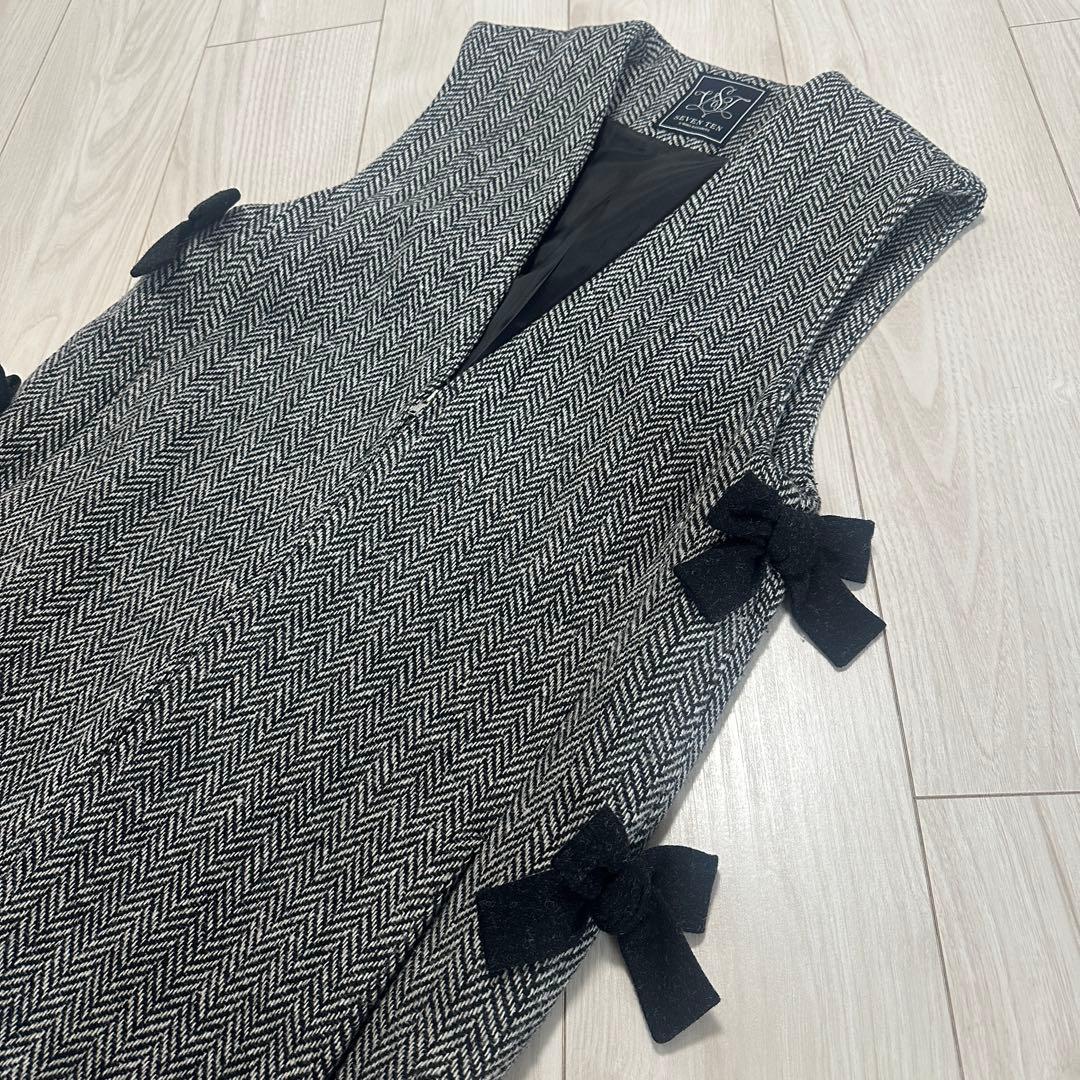 SEVENTEN セブンテン　サイドリボンジレワンピース Sサイズ