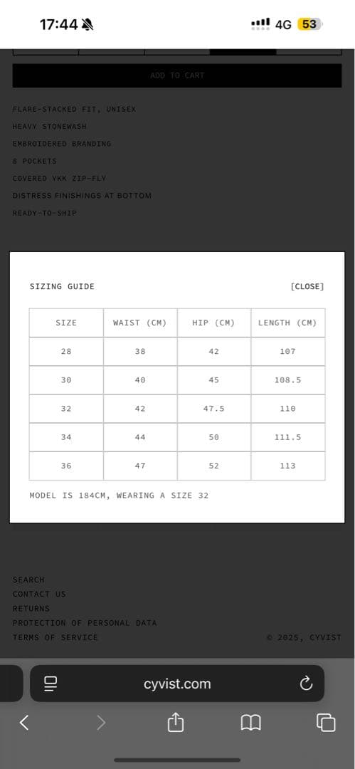 cyvist デニムパンツ　opium