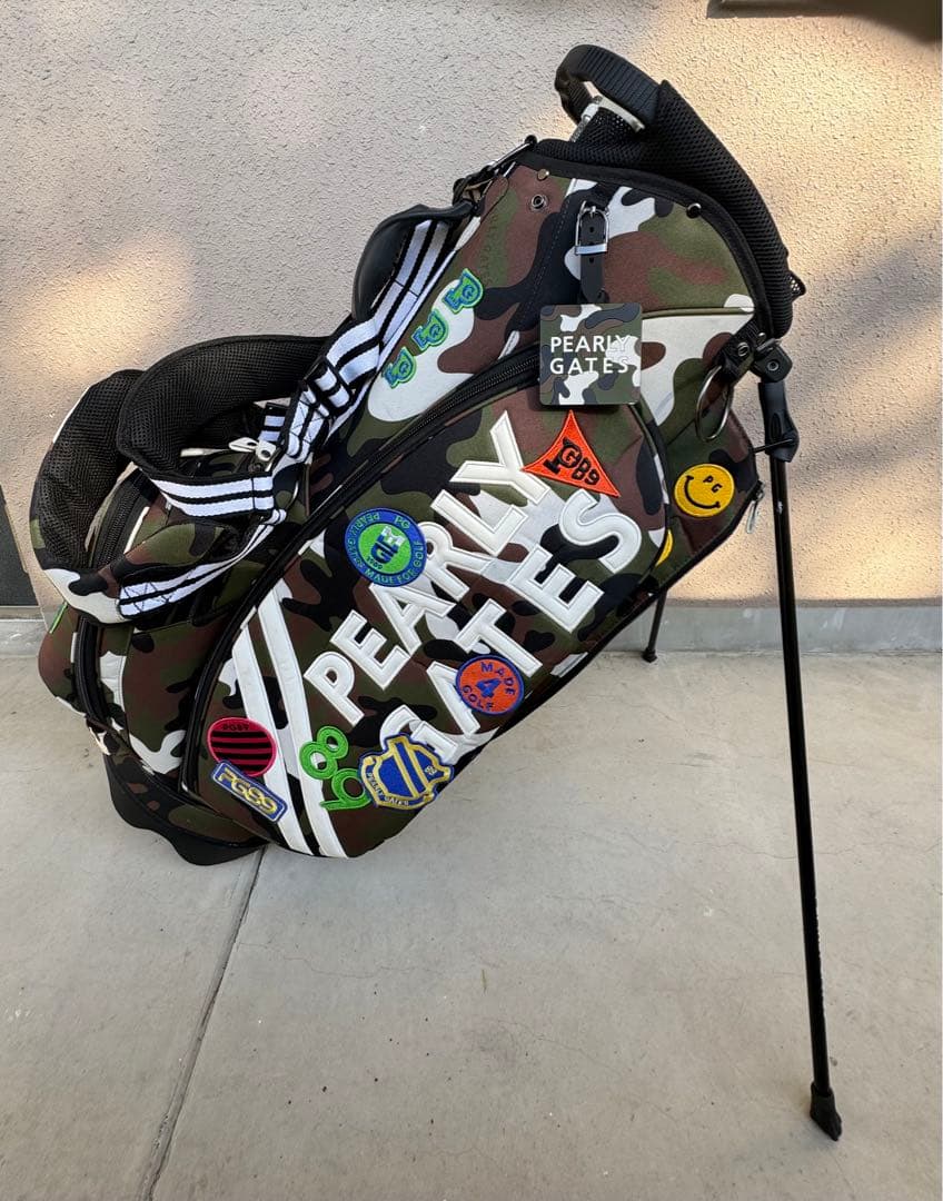 パーリーゲイツ スタンド式キャディバッグワッペンカモ