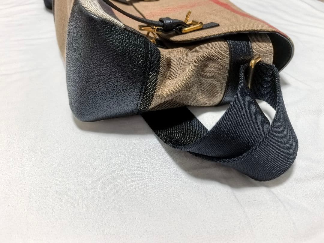 Burberry チェック柄 ショルダーバッグ キャンバス