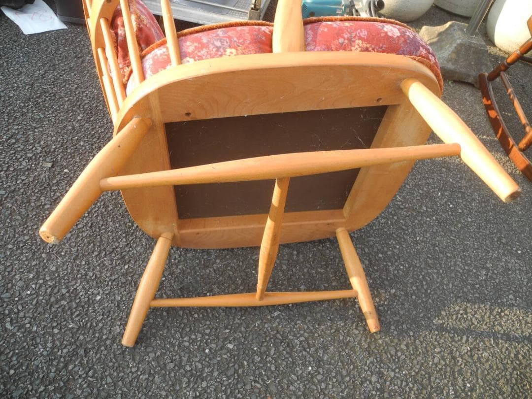 C154）キツツキマークの飛騨産業 アームチェア／旧ロゴ ヴィンテージ