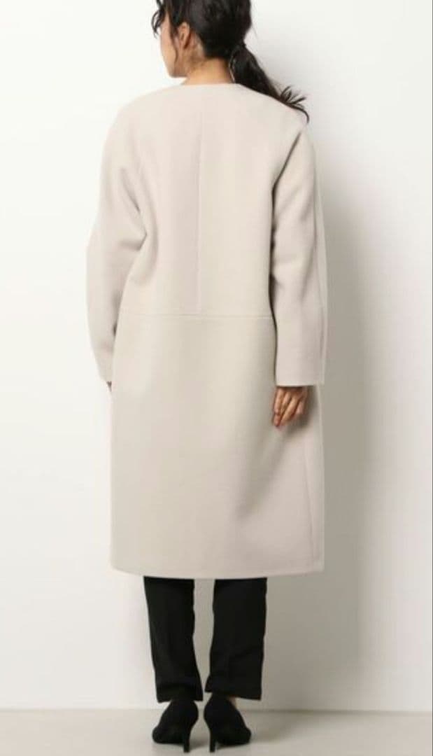 新品タグ付き　アルアバイル　ノーカラーエアリーコート　コクーン　ウールコート