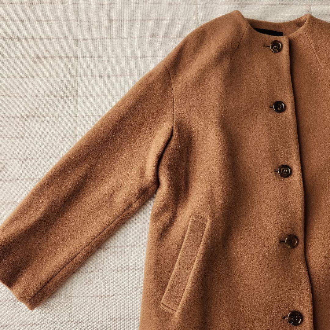 新品タグ付き　アルアバイル　ノーカラーエアリーコート　コクーン　ウールコート