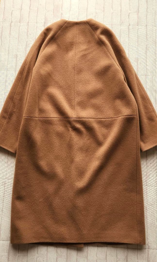 新品タグ付き　アルアバイル　ノーカラーエアリーコート　コクーン　ウールコート