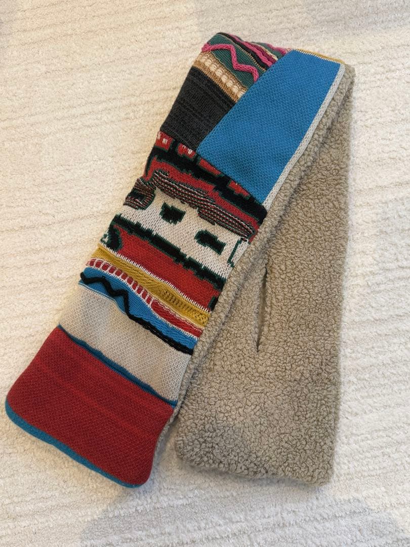 KAPITAL KOUNTRY リメイク マフラー／デニム × ニット × ボア