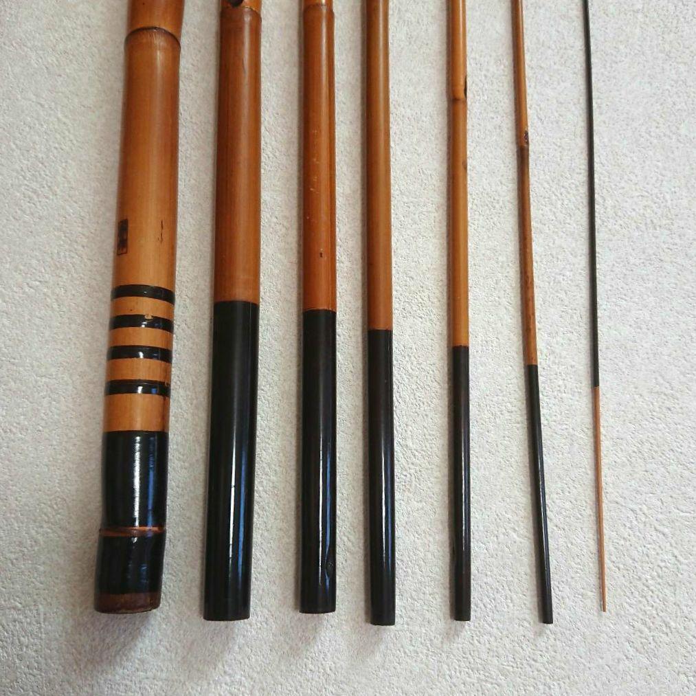 ヘラブナ竿 釣具セット 和竿(竹)2・竿/タモ網受け (竹)各1・浮き