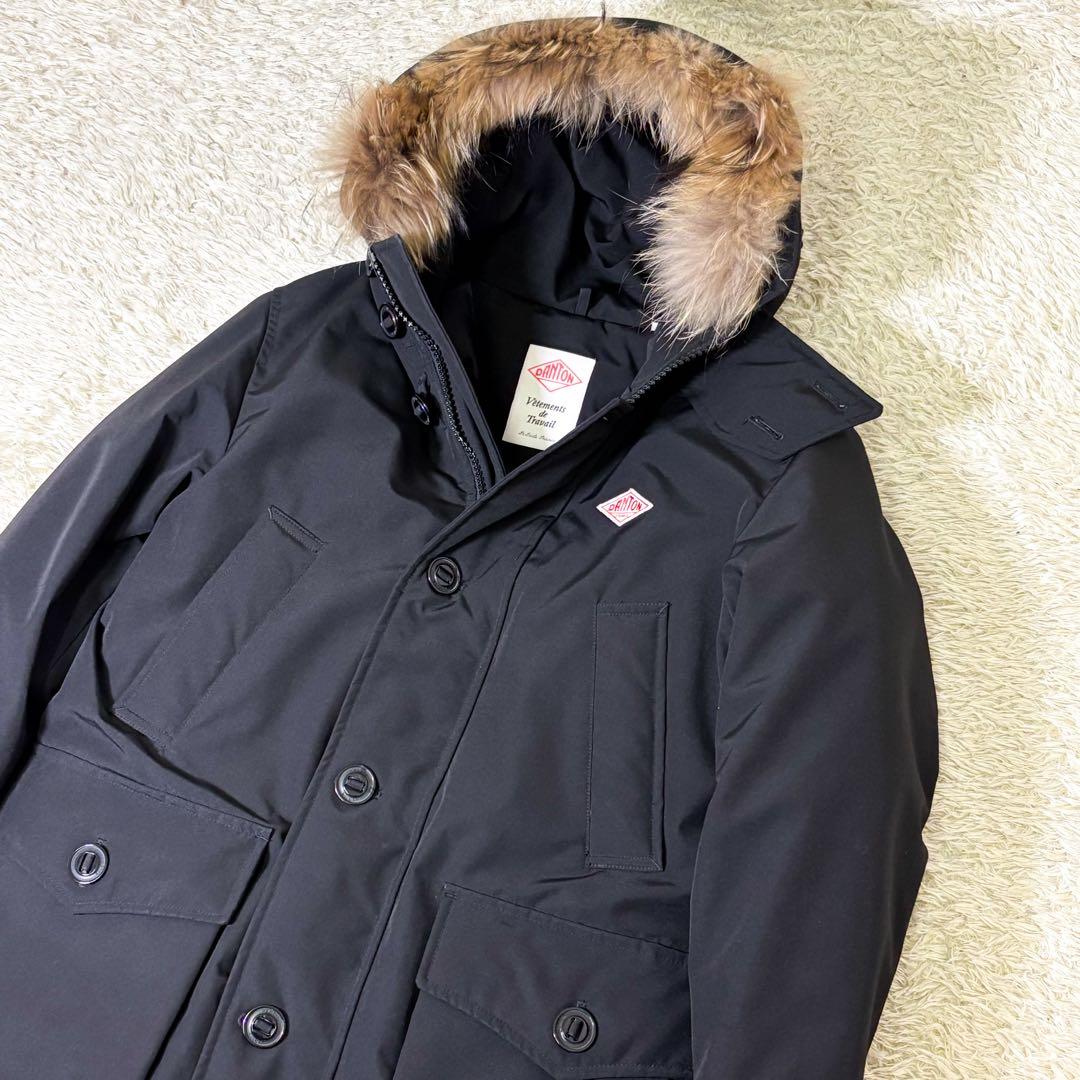 【極美品】ダントン タッサー ダウンジャケット ブラック 42 XL相当 メンズ