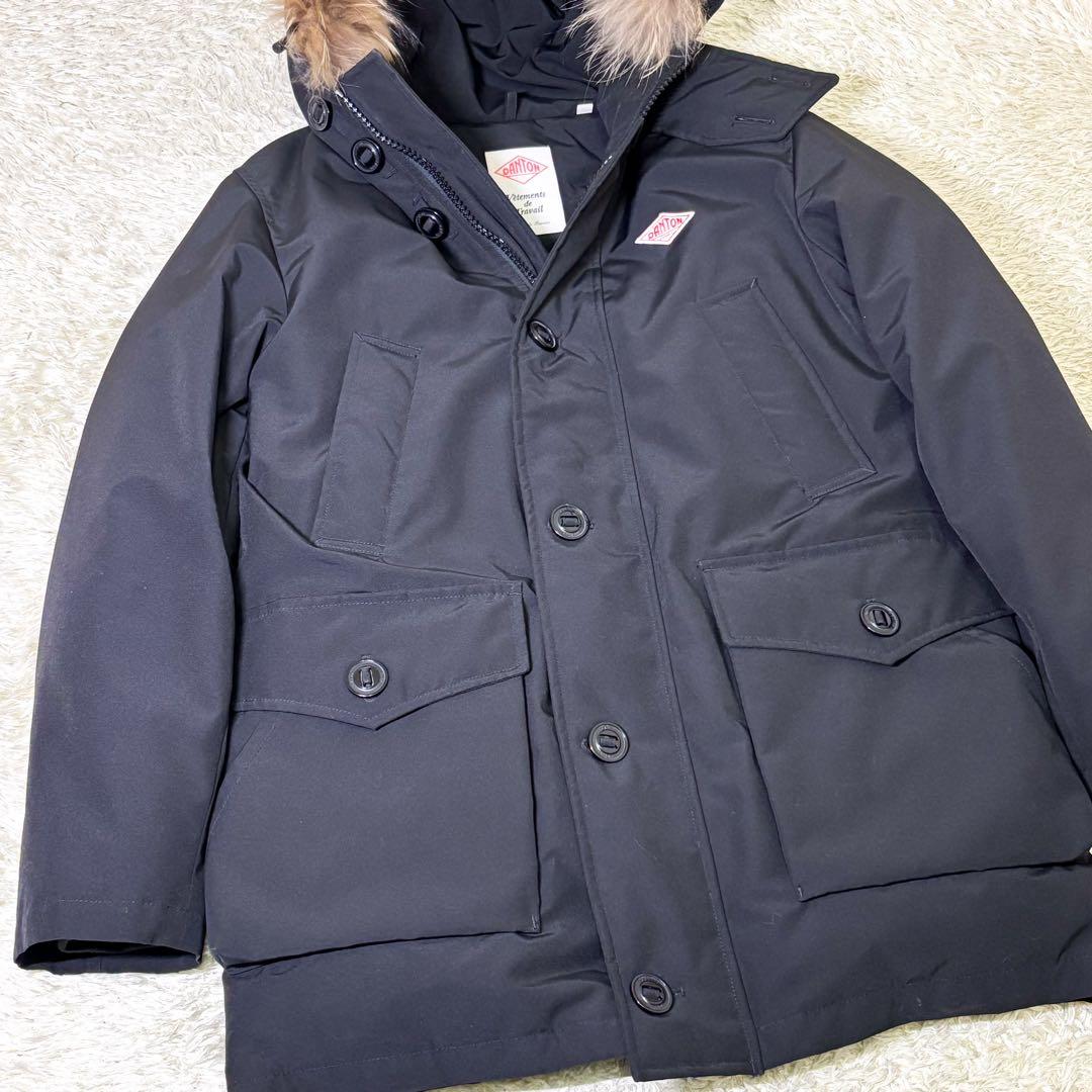 【極美品】ダントン タッサー ダウンジャケット ブラック 42 XL相当 メンズ