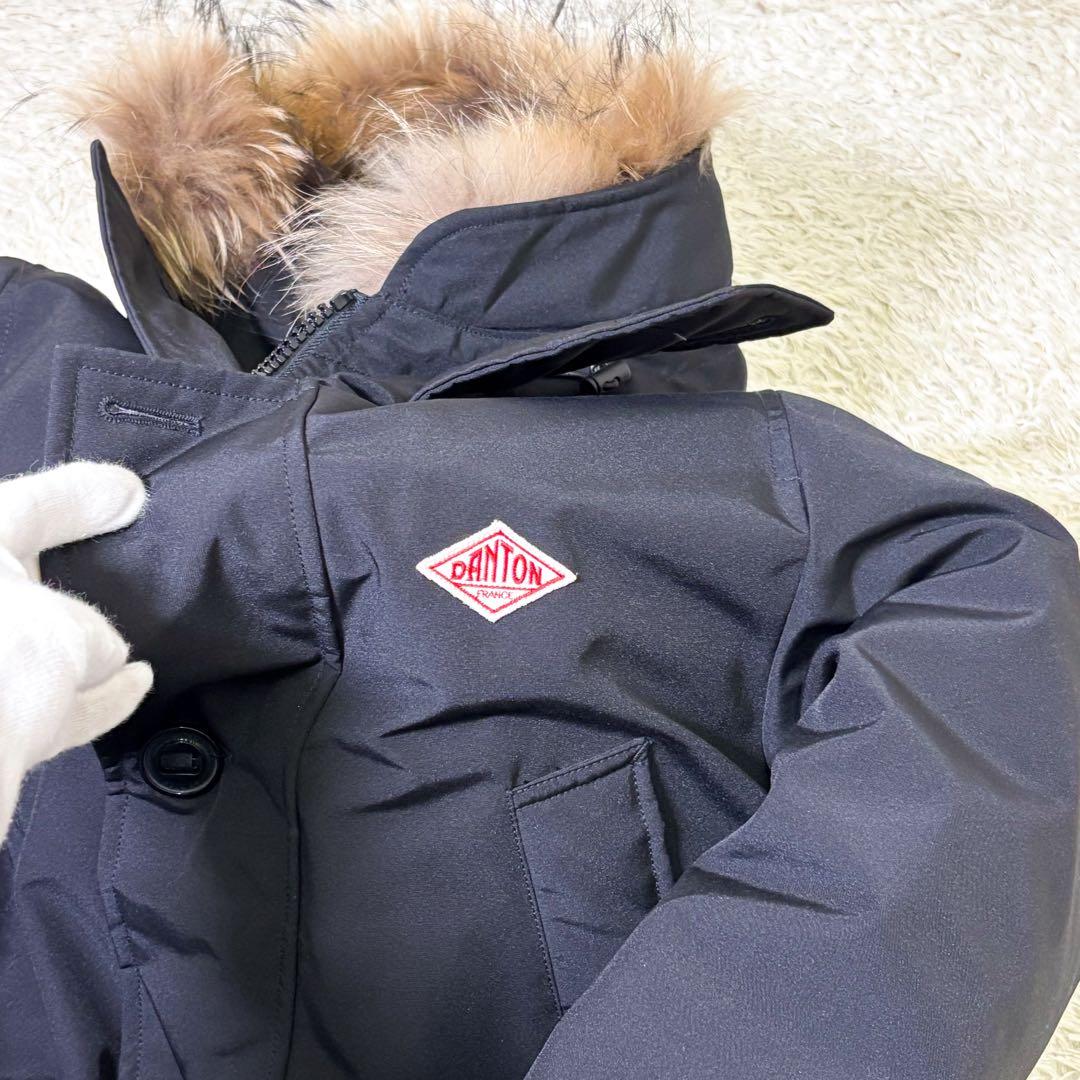 【極美品】ダントン タッサー ダウンジャケット ブラック 42 XL相当 メンズ