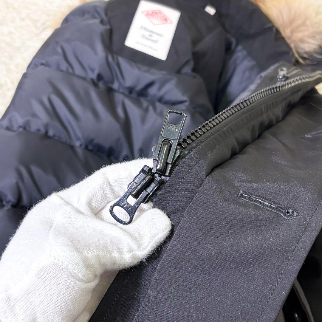 【極美品】ダントン タッサー ダウンジャケット ブラック 42 XL相当 メンズ