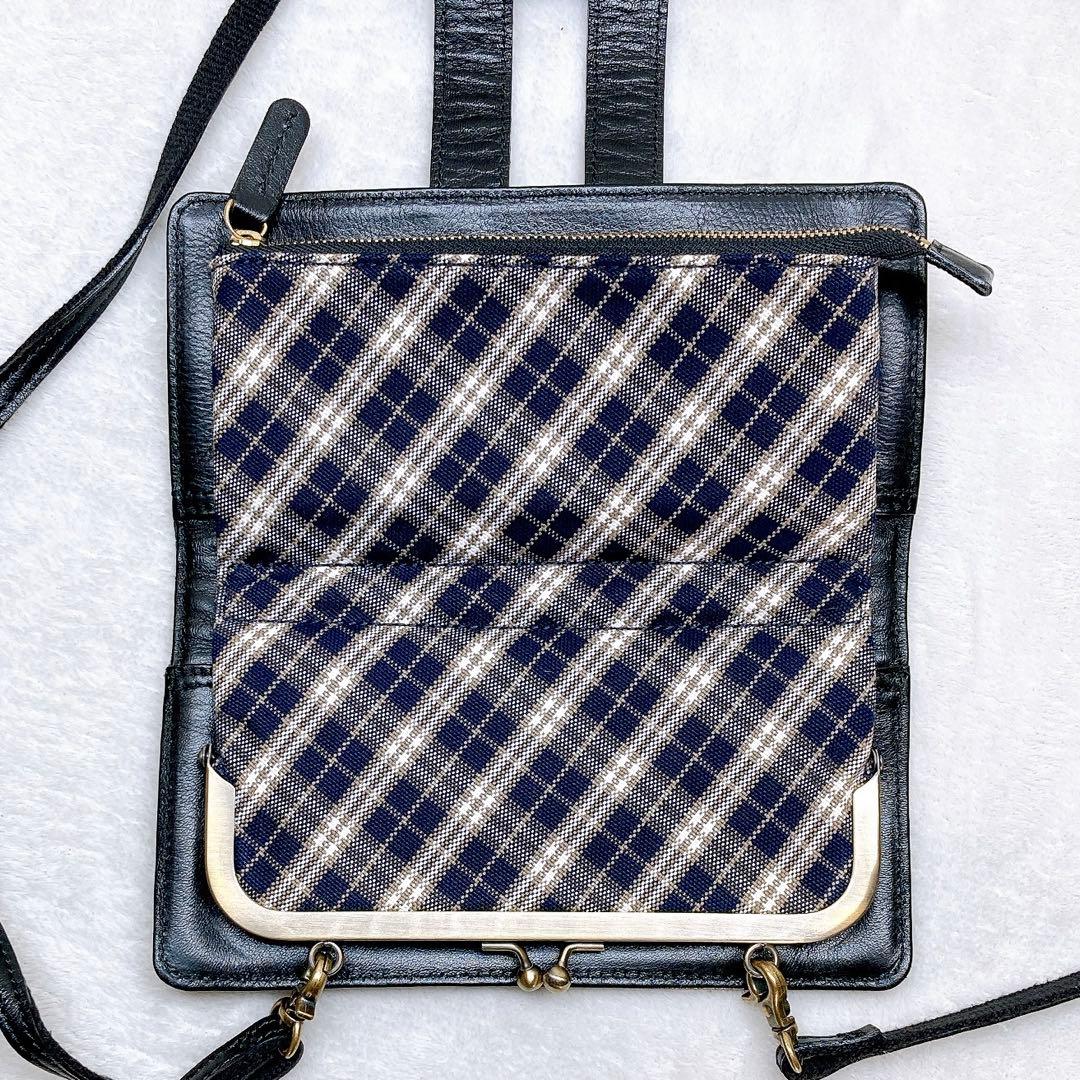 ✨美品✨バーバリーブルーレーベル ショルダーウォレット チェック ホースロゴ