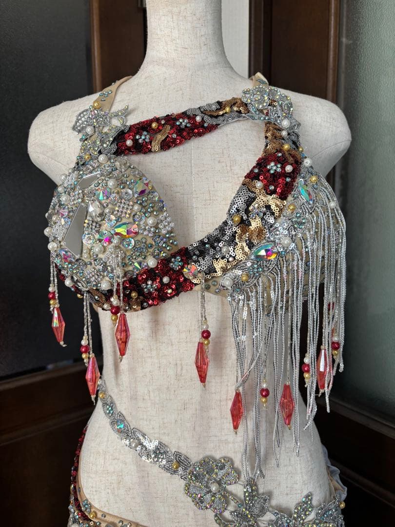 ベリーダンス衣装　hoyda ゴージャス赤系