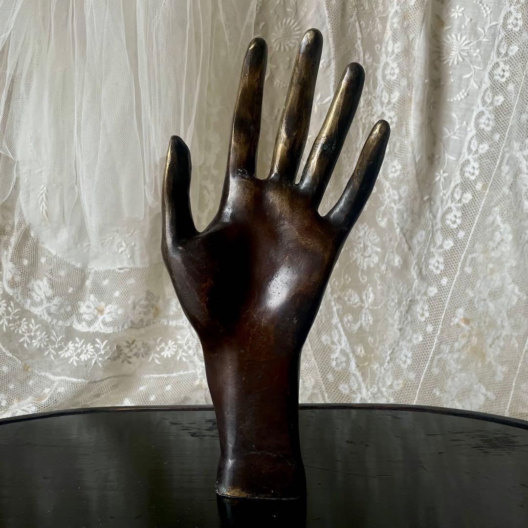 【希少】ブロンズハンドオブジェ　等身大　フランスアンティーク　店舗什器ジュエリー