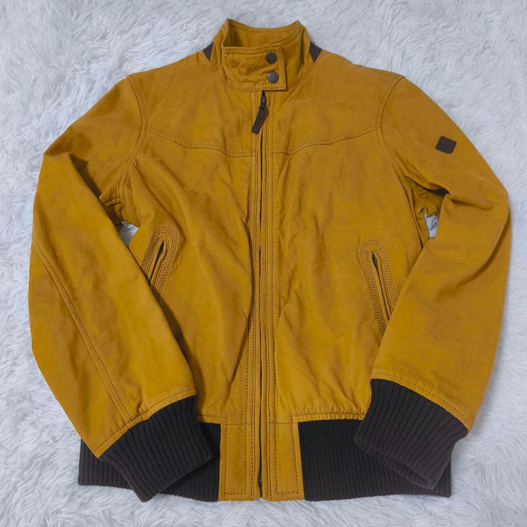 美品 Timberland レザー ブルゾン ジャケット マスタード M - メルカリ