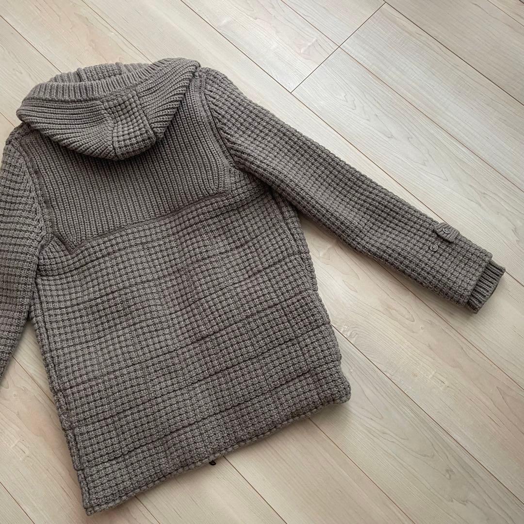 ニットダッフルコート フード付 ストームストラップ付 グレー bark