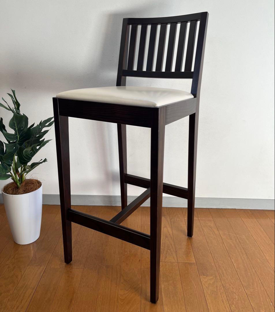 ロックストーン　ハイチェア　② 岩倉榮利　カウンターチェア　本革　モダン 美品