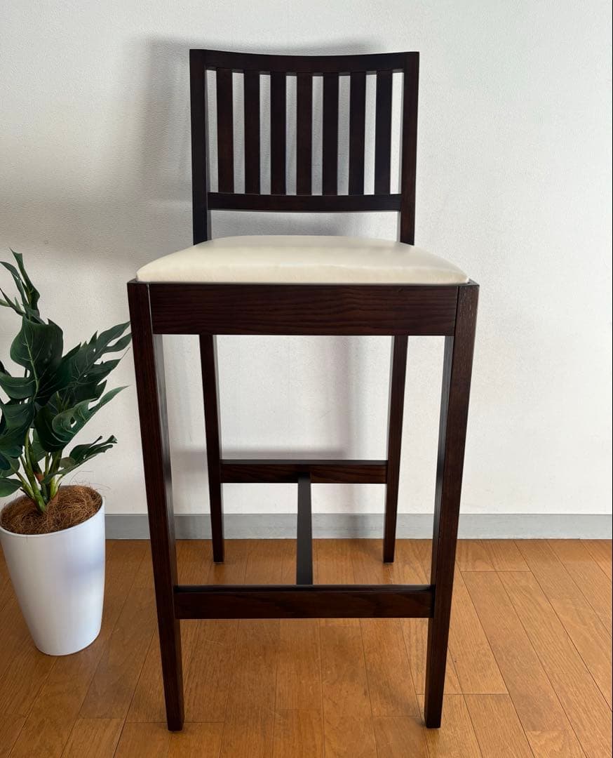 ロックストーン　ハイチェア　② 岩倉榮利　カウンターチェア　本革　モダン 美品