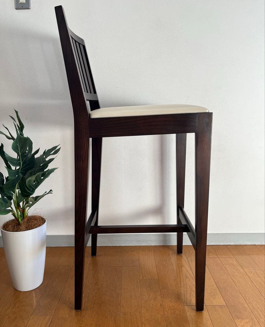 ロックストーン　ハイチェア　② 岩倉榮利　カウンターチェア　本革　モダン 美品