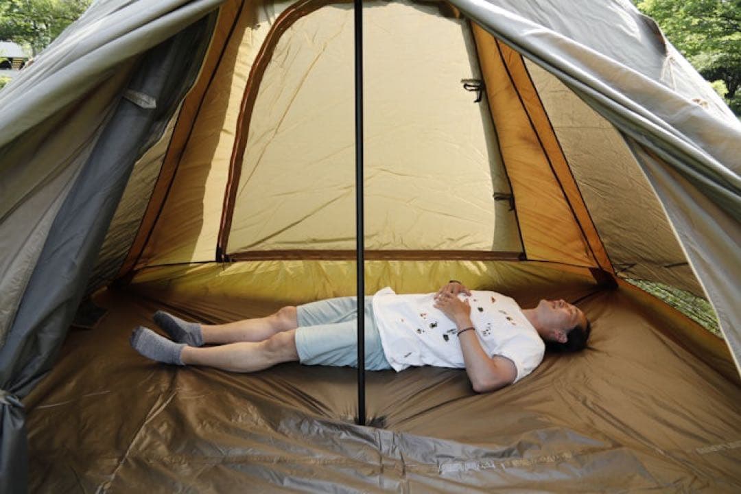 【美品】ティピー型カーキキャンプテント