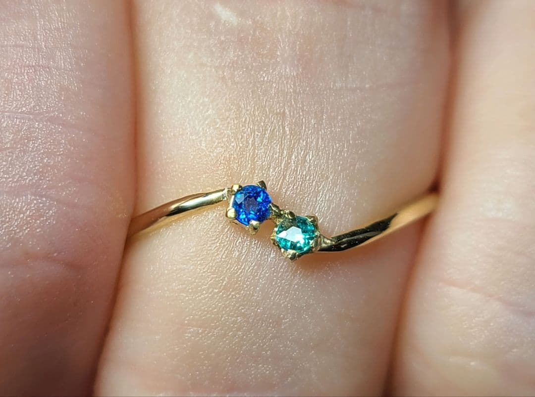 素晴らしいブルーの共演☆バターリャパライバトルマリン&アウイナイト