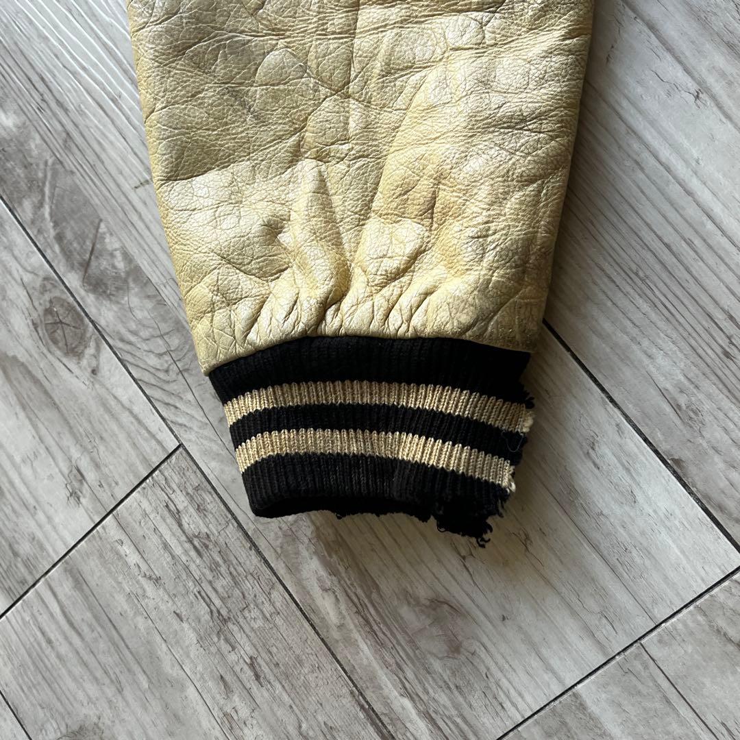 80s~ schott 袖革ウール スタジャン XXL