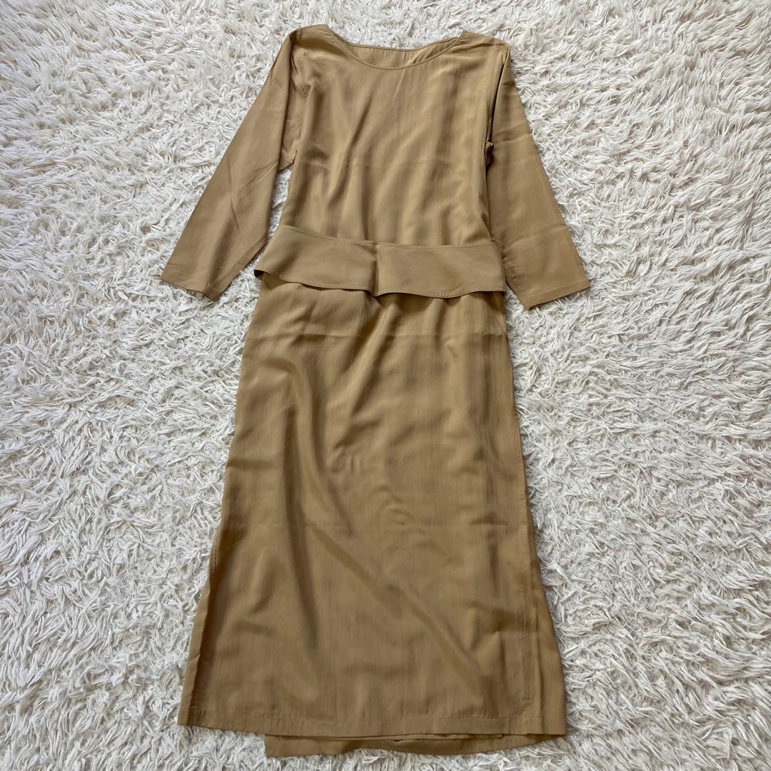 ヨーガンレール セットアップスーツ シルク100% M ベージュ ベルト付