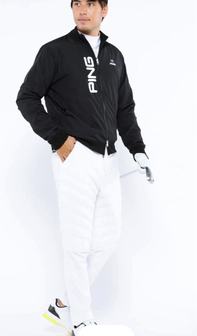 新品　PING ピン　ジャケット　ブルゾン　リバーシブル　ニット　ブラック　LL