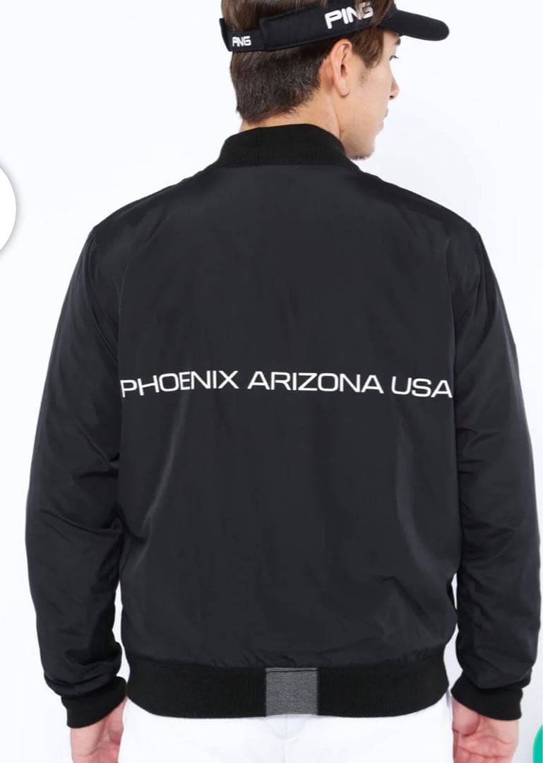 新品　PING ピン　ジャケット　ブルゾン　リバーシブル　ニット　ブラック　LL