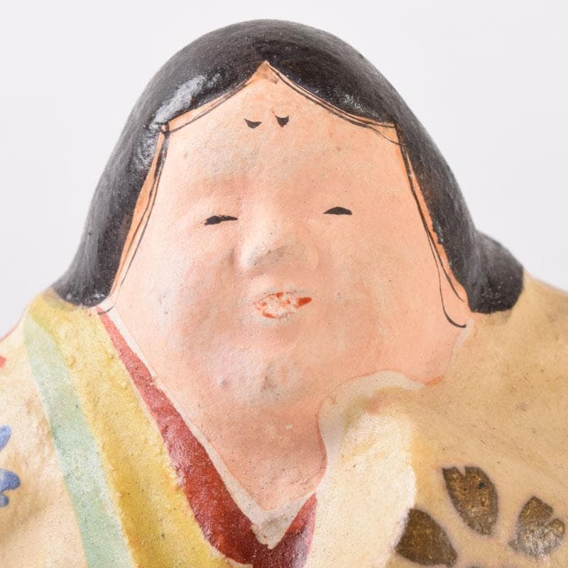 茶道具　竹斎造　色絵　乙御前香合　共布共箱　V　7476