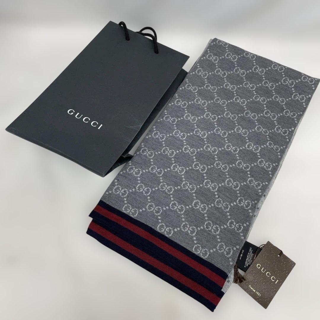 新品未使用　GUCCI GG ウール　マフラー リバーシブル　ユニセックス