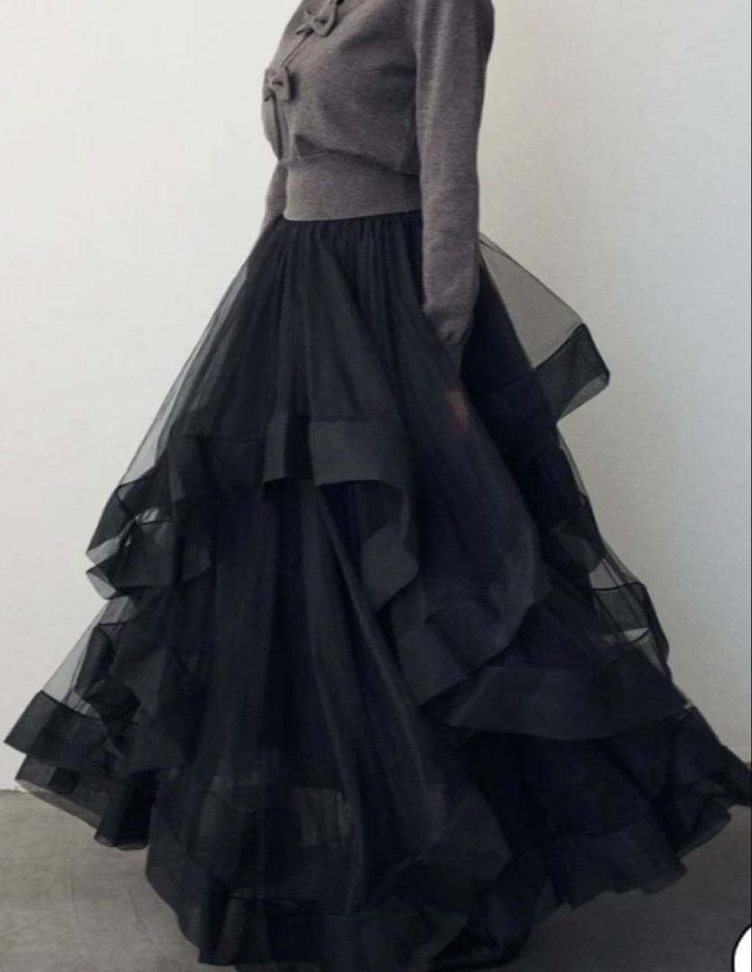 Freneランダムフリルティアードボリュームスカート