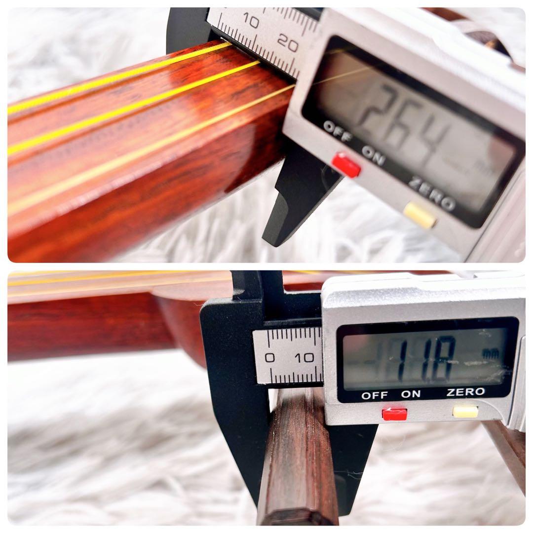 長唄三味線　細棹　花梨　正寸　丸打胴　本皮　皮破れなし　天神欠けなし