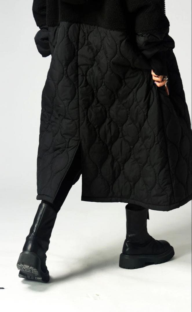 アンティカ　ビッグファスナー ロングコート レディース ボアアウター