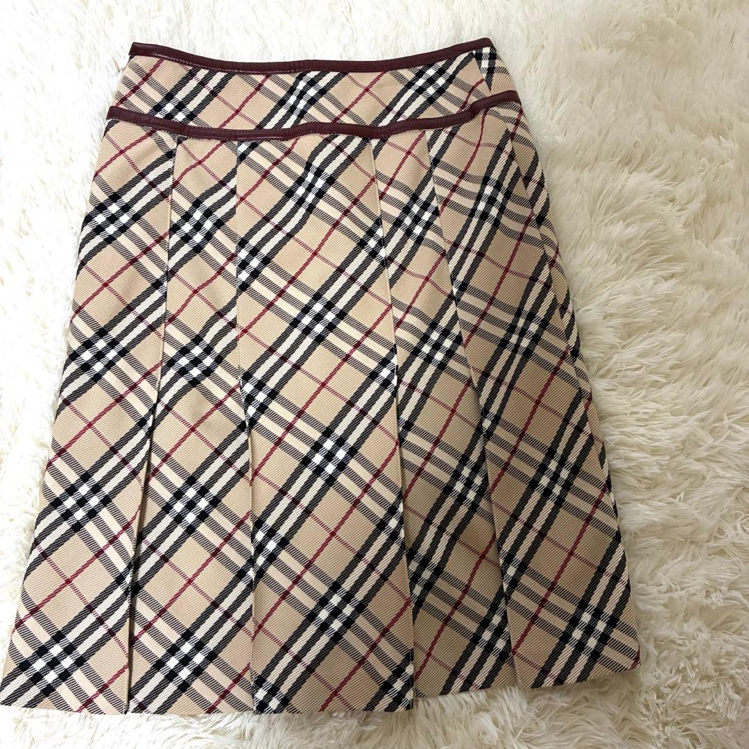 バーバリーブルーレーベル チェック柄プリーツスカート