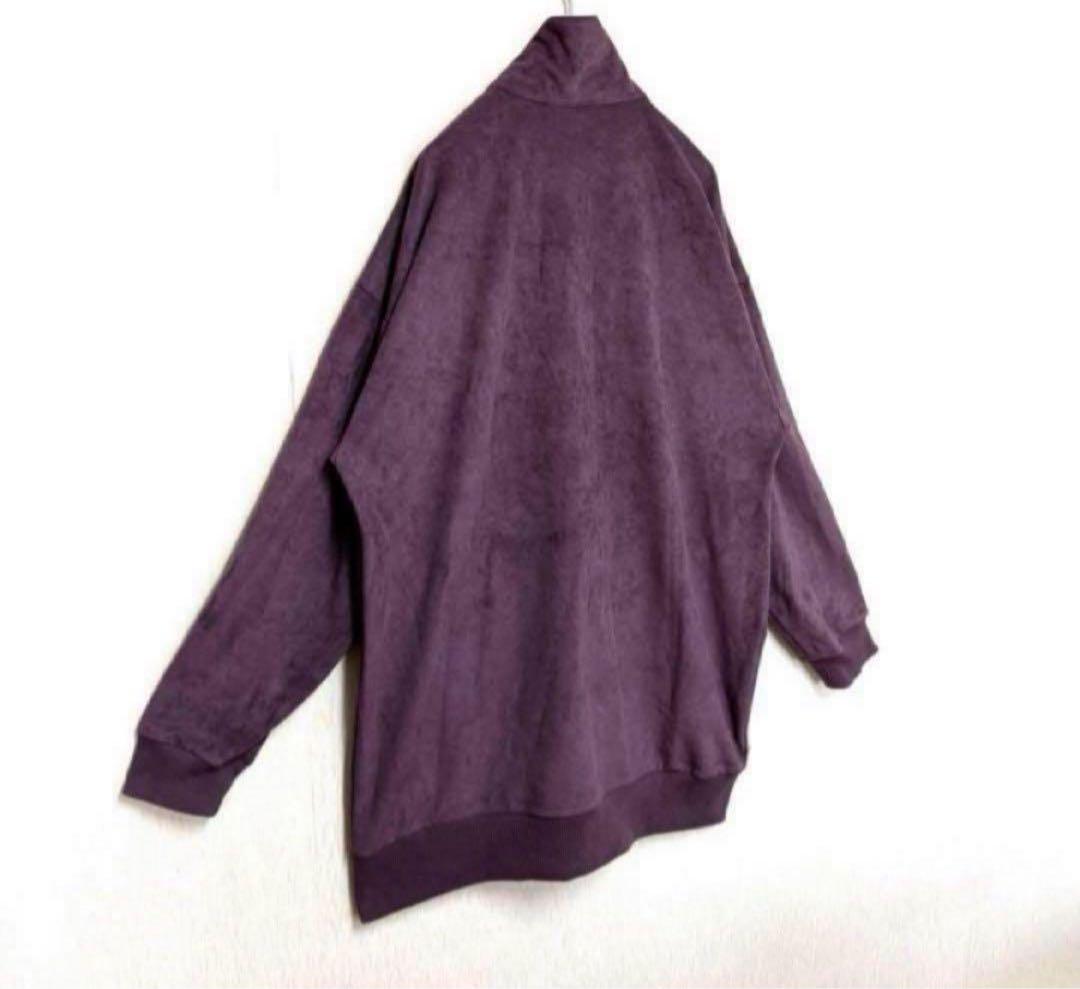 【超ビッグサイズ‼️】美品 adidas ベロア トラックジャケット 紫 古着