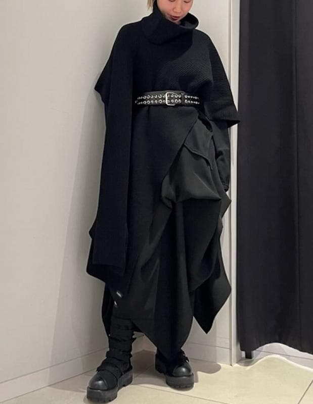 LIMI feu リミフゥ　定番　2WAY ウールストール　変形アシンメトリー