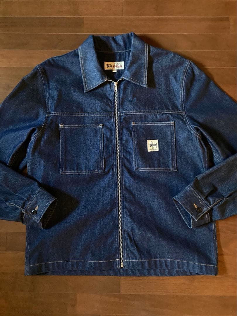 専用 美品✨STUSSY メンズ デニム ジップアップ ワークジャケット L