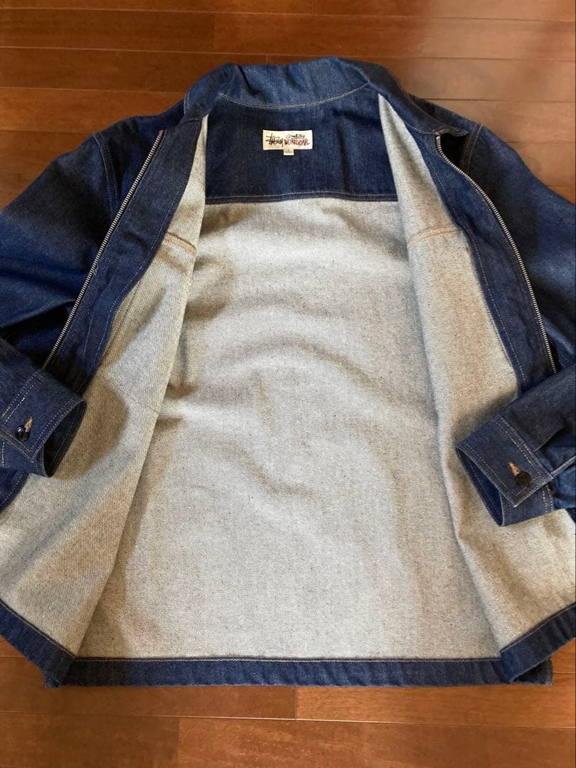 専用 美品✨STUSSY メンズ デニム ジップアップ ワークジャケット L