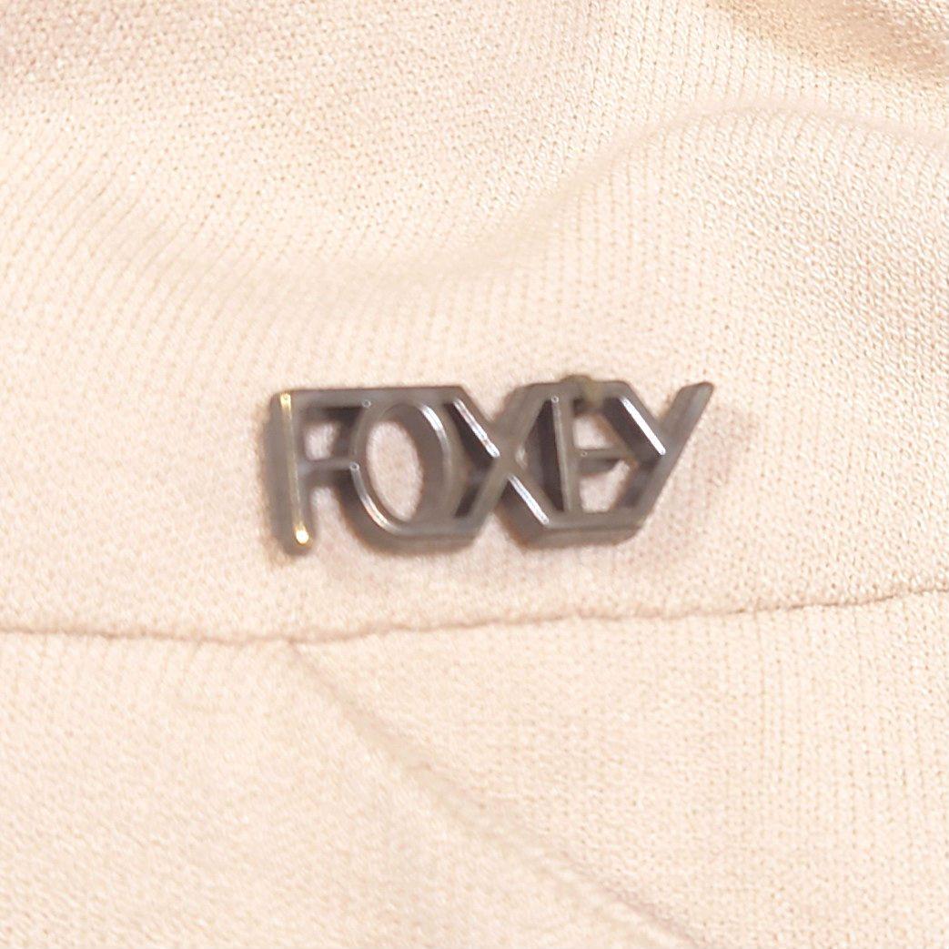 FOXEY フレア ワンピース ストレッチ ベージュ 日本製 Lサイズ