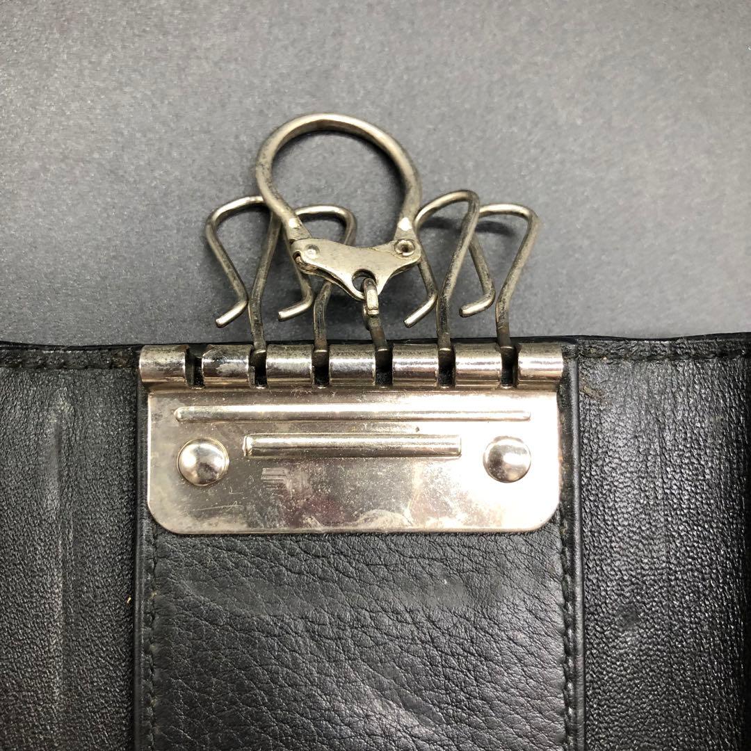 Dior ディオール キーケース 6連 欠損あり エナメル レザー ブラック